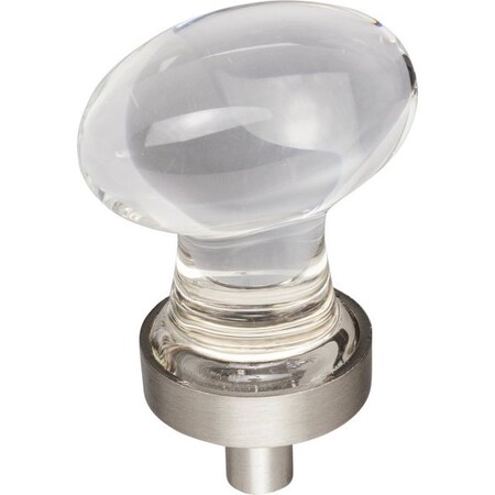 Jeffrey Alexander 1-1/4" Overall Length Satin Nickel Football Glass Harlow Cabinet Knob G110SN
